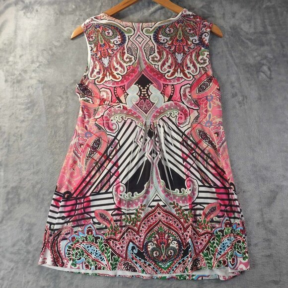 Loud Paisley Babydoll Y2K‎ Psychedelic  Festival Retro Boho Sequin Detail M Top - Picture 4 of 10